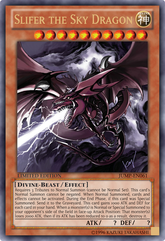 Slifer the Sky Dragon Yu-Gi-Oh Promo Card